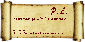 Platzerjanó Leander névjegykártya
